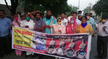 कैंट में मनीषा वाल्मीकि को इंसाफ दिलाने के लिए रोष स्वरूप कैंडल मार्च निकाला गया