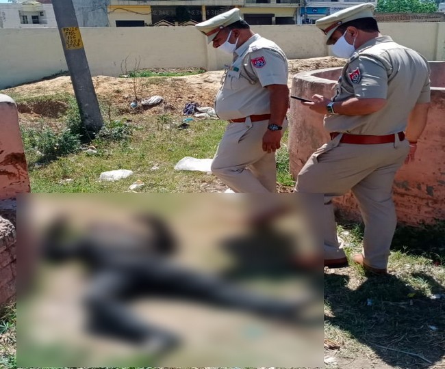 जालंधर की मकसूदां सब्जी मंडी के ट्रीटमेंट प्लांट में मिले शव की जांच करने पहुंचे पुलिसकर्मी