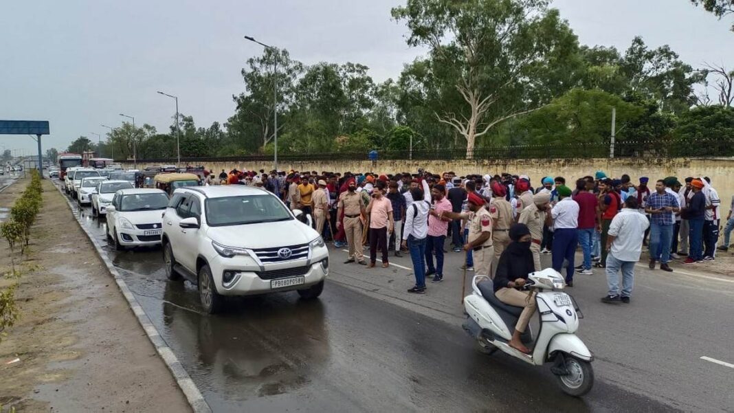 pap chowk jalandhar agneepath yojna protest